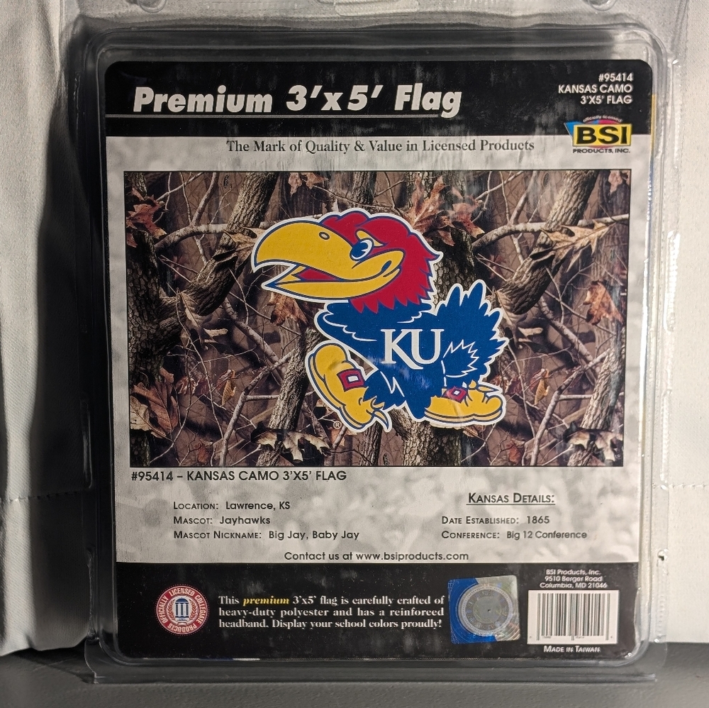 Kansas Jayhawks Officially Licensed Camouflage Team Flag